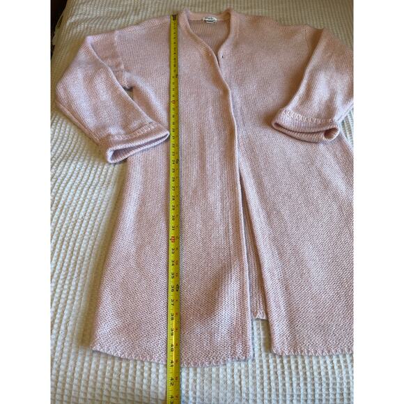 VTG Blushe By Spiegel Light Pink Mohair Blend Chunky Long Cozy Cardigan Small - Picture 8 of 10
